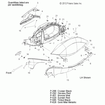 BODY, SADDLEBAG ASM. - V13SW36/AW36 ALL OPTIONS (49VICSADDLEBAG13VN)