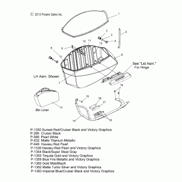 BODY, SADDLEBAG ASM., BIN - V14DA/DB/DW/TW/ZW36 ALL OPTIONS (49VICSADDLEBAG14CCT15)