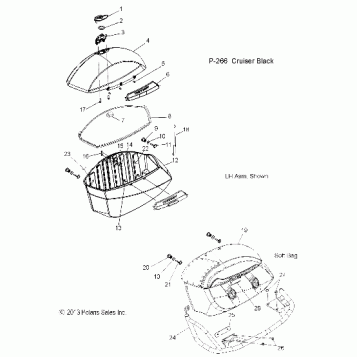 BODY, SADDLEBAG ASM. - V14BA36/BW36 ALL OPTIONS (49VICSADDLEBAG14CR)