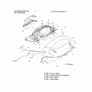 BODY, SADDLEBAG ASM. - V14SW36 ALL OPTIONS (49VICSADDLEBAG14VN)