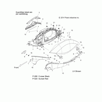 BODY, SADDLEBAG ASM. - V15SW36 ALL OPTIONS (49VICSADDLEBAG15VN)