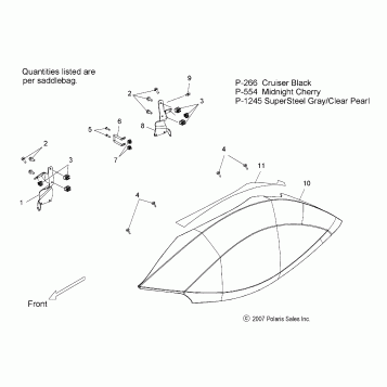 BODY, SADDLEBAG LID - V08SB36/SD36 ALL OPTIONS (49VICSADDLEBAGLID08VN)