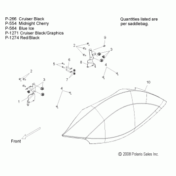 BODY, SADDLEBAG LID - V09SB36/SC36/SD36/SZ36 ALL OPTIONS (49VICSADDLEBAGLID09VN)