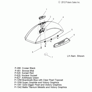 BODY, SADDLEBAG ASM., LID - V13DW36/TW/KW/ZW ALL OPTIONS (49VICSADDLEBAGLID13CC)
