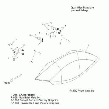 BODY, SADDLEBAG LID - V13SW36/AW36 ALL OPTIONS (49VICSADDLEBAGLID13VN)