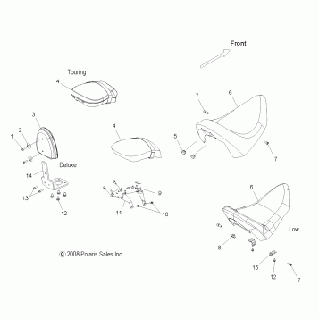 BODY, SEAT and BACKREST - V09CB26/CD26/KB26/PB26 ALL OPTIONS (49VICSEAT09KP)