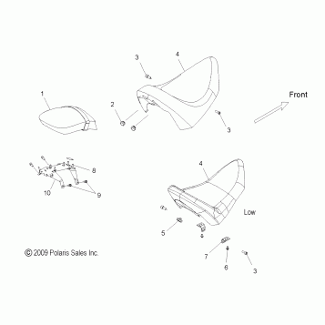 BODY, SEAT and BACKREST - V10CB26/PB26 ALL OPTIONS (49VICSEAT10KP)