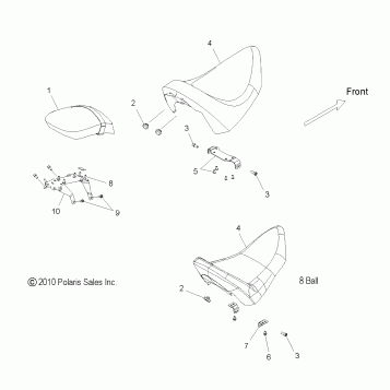 BODY, SEAT and BACKREST - V11CA36/CB36 ALL OPTIONS (49VICSEAT11KP)