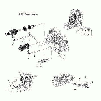 DRIVE TRAIN, TRANSMISSION, SHIFT FORKS/DRUM - V07AB26/GB26 ALL OPTIONS (49VICSHIFTFORK07VEGAS)