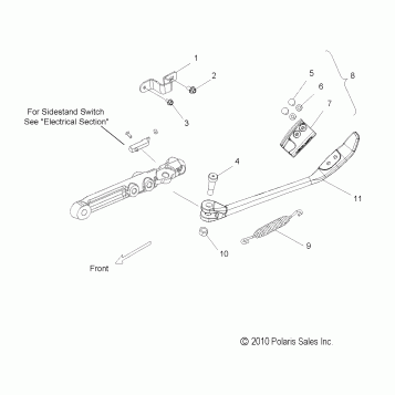 CHASSIS, SIDE STAND - V16GB36 ALL OPTIONS (49VICSIDESTAND11JP)