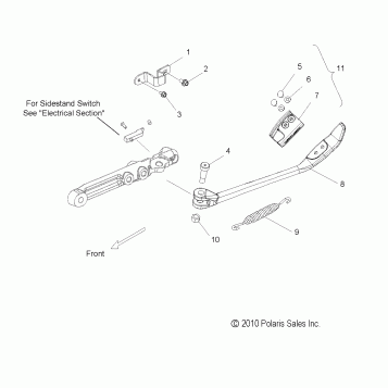 CHASSIS, SIDE STAND - V15WB36/WW36 ALL OPTIONS (49VICSIDESTAND11VGS)
