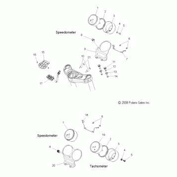 ELECTRICAL, GAUGES and INDICATORS - V10HB36DD/HS36DC/BB26DA ALL OPTIONS (49VICSPEEDO09KP)