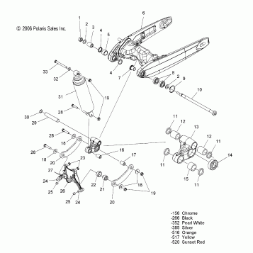 SUSPENSION, REAR and SWING ARM - V07XB26/BC26 ALL OPTIONS (49VICSUSPRR07JACK)