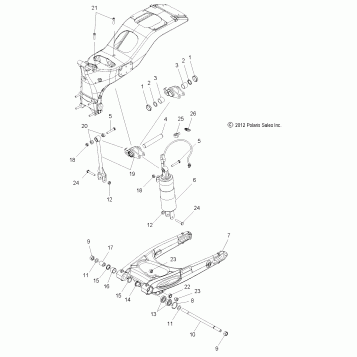 SUSPENSION, REAR ASM., SWING ARM and SHOCK - V15SW36 ALL OPTIONS (49VICSUSPRR13VN)