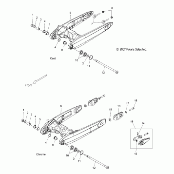 SUSPENSION, SWING ARM - V08HB26/HS26 ALL OPTIONS (49VICSWINGARM08HMR)