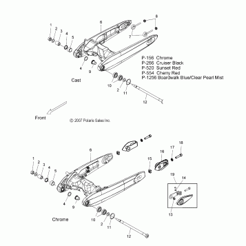 SUSPENSION, SWING ARM - V08BC26/XB26 ALL OPTIONS (49VICSWINGARM08JP)