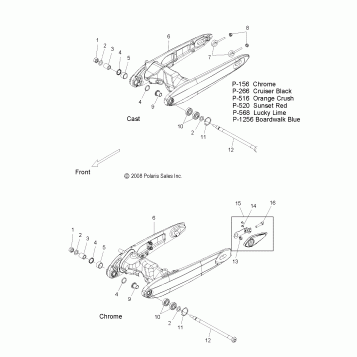 SUSPENSION, SWING ARM - V09XB36/XC36 ALL OPTIONS (49VICSWINGARM09JP)