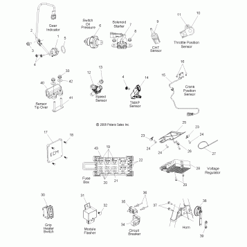 ELECTRICAL, SWITCHES and SENSORS and COMPONENTS - V09AB26/GB26/LB26 ALL OPTIONS (49VICSWITCHES09VEGAS)