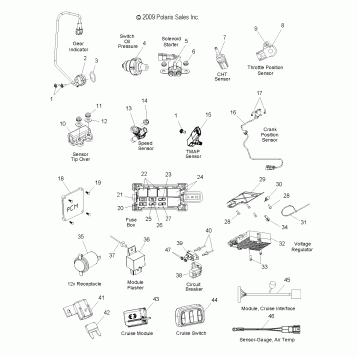 ELECTRICAL, SWITCHES, SENSORS and COMPONENTS - V10DB36DA/EB36DA ALL OPTIONS (49VICSWITCHES10CC)