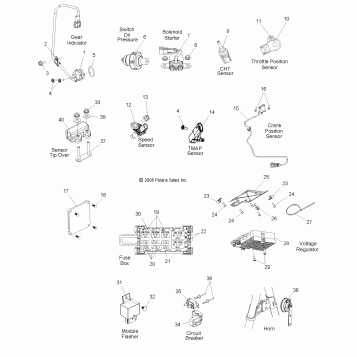 ELECTRICAL, SWITCHES and SENSORS and COMPONENTS - V10XB36DAP/LKP/XC36DN ALL OPTIONS (49VICSWITCHES10VGS)