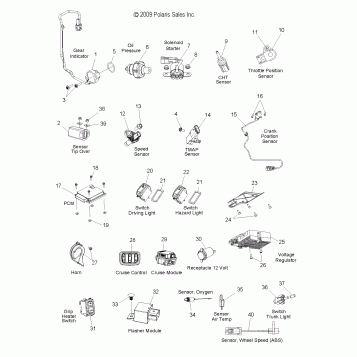 ELECTRICAL, SWITCHES, SENSORS and COMPONENTS - V10SD36/SC36/VB36 ALL OPTIONS (49VICSWITCHES10VN)