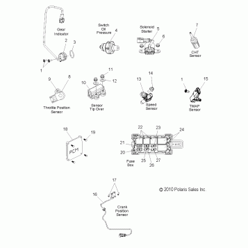 ELECTRICAL, SWITCHES, SENSORS and COMPONENTS 1 - V12BW36/EW36 ALL OPTIONS (49VICSWITCHES11CC1)