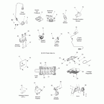 ELECTRICAL, SWITCHES and SENSORS and COMPONENTS - V12GB36/GA36/ZB36 ALL OPTIONS (49VICSWITCHES11VGS)