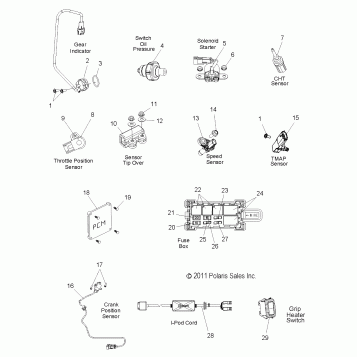 ELECTRICAL, SWITCHES, SENSORS and COMPONENTS 1 - V12TW36/DW36/KW36 ALL OPTIONS (49VICSWITCHES12CC1)