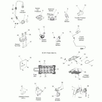 ELECTRICAL, SWITCHES and SENSORS and COMPONENTS - V14MB36 ALL OPTIONS (49VICSWITCHES13BW)