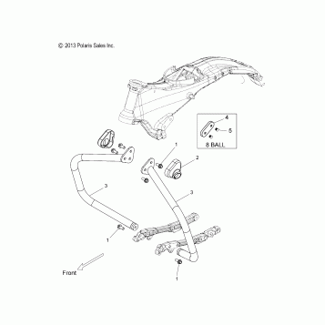 CHASSIS, HIGHWAY BAR, TUBE - V14DA/DB/DW/TW/ZW36 ALL OPTIONS (49VICTUBE14CR)