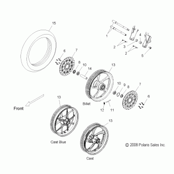 WHEELS, FRONT - V09HB36/HS36 ALL OPTIONS (49VICWHEELFRT09HMR)