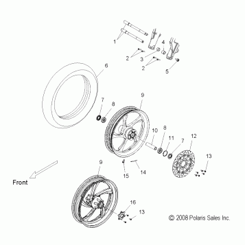 WHEELS, FRONT - V09CB26/CD26/KB26/PB26 ALL OPTIONS (49VICWHEELFRT09KP)