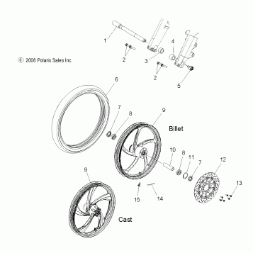 WHEELS, FRONT - V09AB26/GB26/LB26 ALL OPTIONS (49VICWHEELFRT09VEGAS)