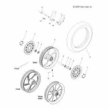 WHEELS, FRONT - V09SB36/SC36/SD36/SZ36 ALL OPTIONS (49VICWHEELFRT09VN)