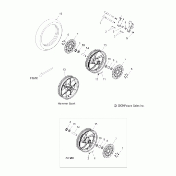 WHEELS, FRONT - V10HB36DD/HS36DC/BB26DA ALL OPTIONS (49VICWHEELFRT10HMR)