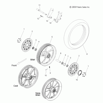 WHEELS, FRONT - V10SD36/SC36/VB36 ALL OPTIONS (49VICWHEELFRT10VN)