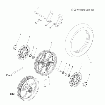 WHEELS, FRONT - V11BB36/DB36/DC36/EB36 ALL OPTIONS (49VICWHEELFRT11CC)