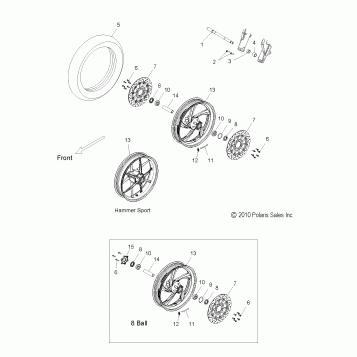 WHEELS, FRONT - V11HA36/HB36/HS36 ALL OPTIONS (49VICWHEELFRT11HMR)