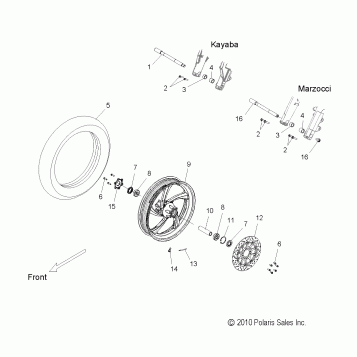WHEELS, FRONT - V11CA36/CB36 ALL OPTIONS (49VICWHEELFRT11KP)