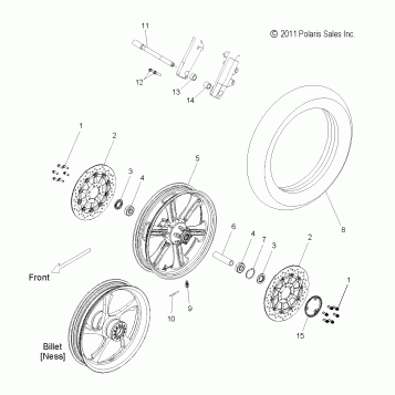 WHEELS, FRONT - V12TW36/DW36/KW36 ALL OPTIONS (49VICWHEELFRT12CC)