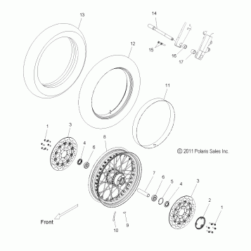 WHEELS, FRONT, LACED - V15CW36 ALL OPTIONS (49VICWHEELFRT12CRL)