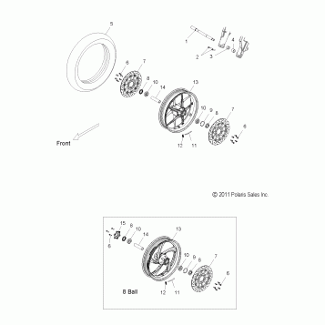 WHEELS, FRONT - V12HS36/HA36 ALL OPTIONS (49VICWHEELFRT12HMR)