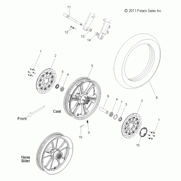 WHEELS, FRONT - V12SW36/AW36 ALL OPTIONS (49VICWHEELFRT12VN)
