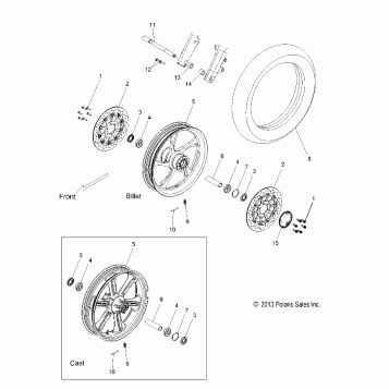 WHEELS, FRONT - V14DA/DB/DW/TW/ZW36 ALL OPTIONS (49VICWHEELFRT14CCT15)