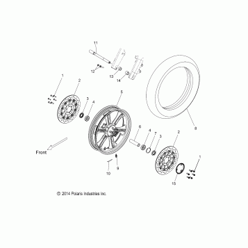 WHEELS, FRONT, CAST - V15DB/DW/TW36 ALL OPTIONS (49VICWHEELFRT15CC)