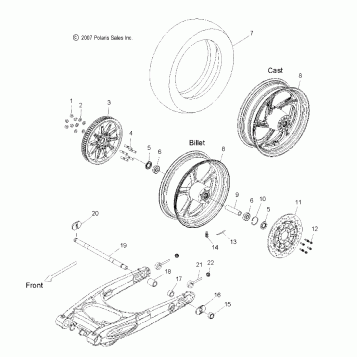 WHEELS, REAR - V08SB36/SD36 ALL OPTIONS (49VICWHEELRR08VN)