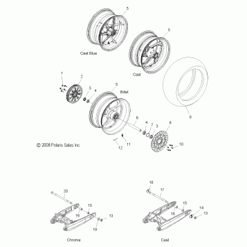 WHEELS, REAR - V09HB36/HS36 ALL OPTIONS (49VICWHEELRR09HMR)