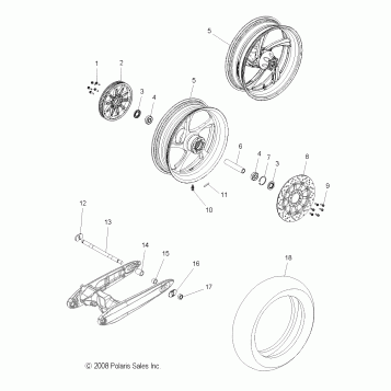 WHEELS, REAR - V09CB26/CD26/KB26/PB26 ALL OPTIONS (49VICWHEELRR09KP)