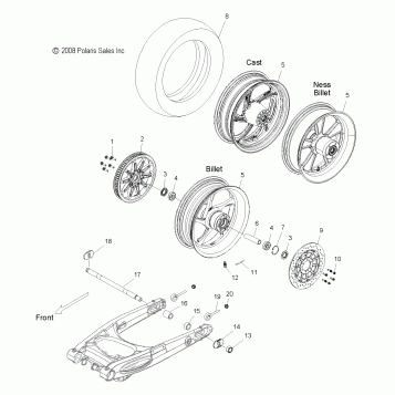 WHEELS, REAR - V09SB36/SC36/SD36/SZ36 ALL OPTIONS (49VICWHEELRR09VN)