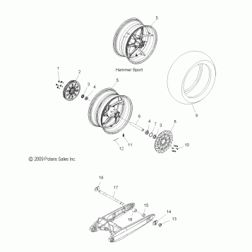 WHEELS, REAR - V10HB36DD/HS36DC/BB26DA ALL OPTIONS (49VICWHEELRR10HMR)